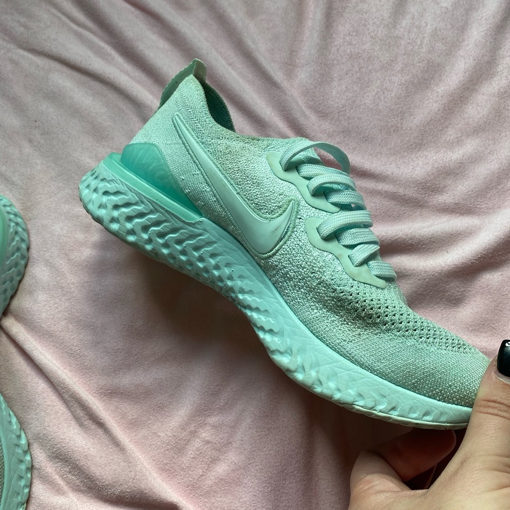 Slightly worn teal nikes